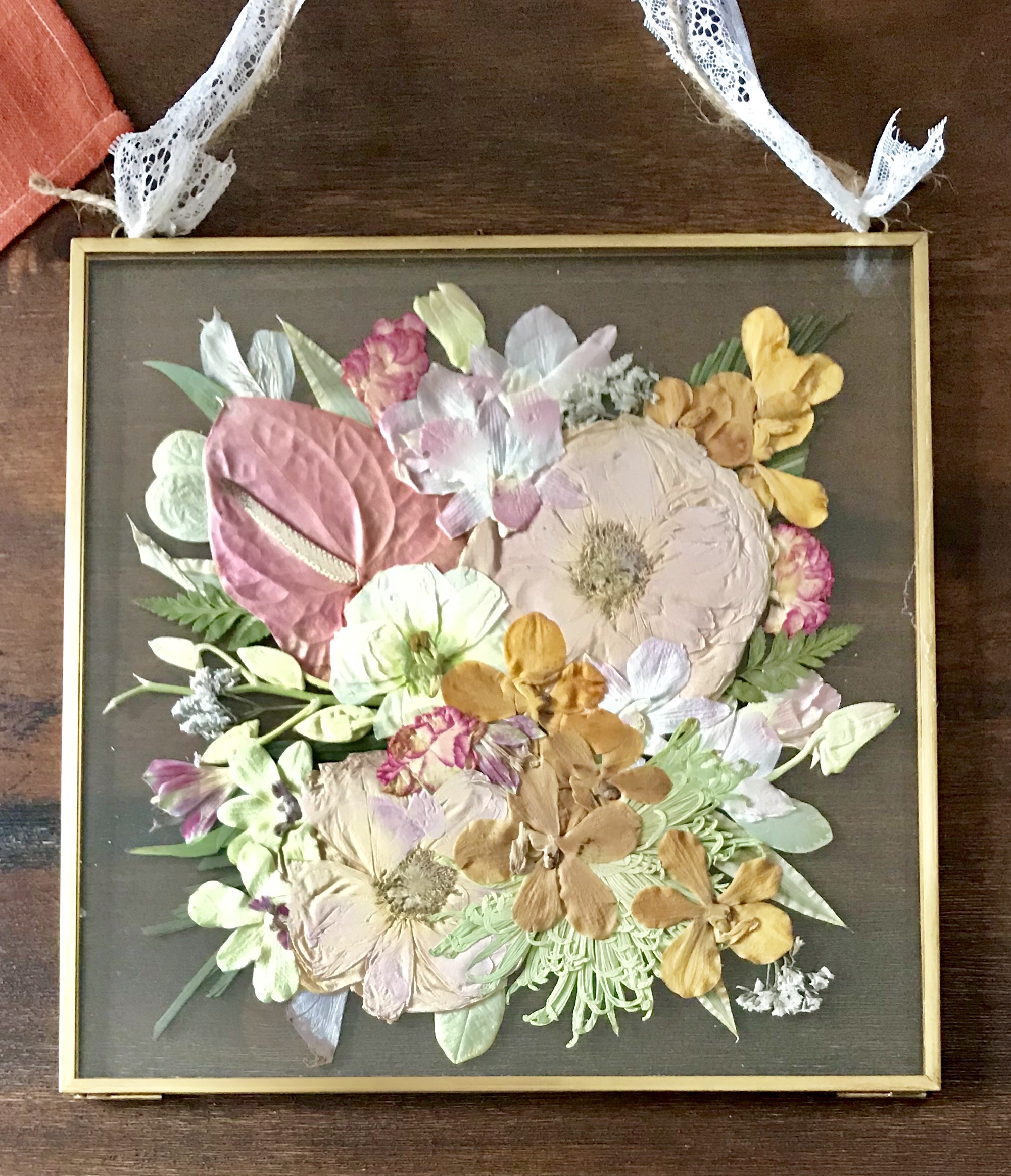 Botanical pressed flower piece