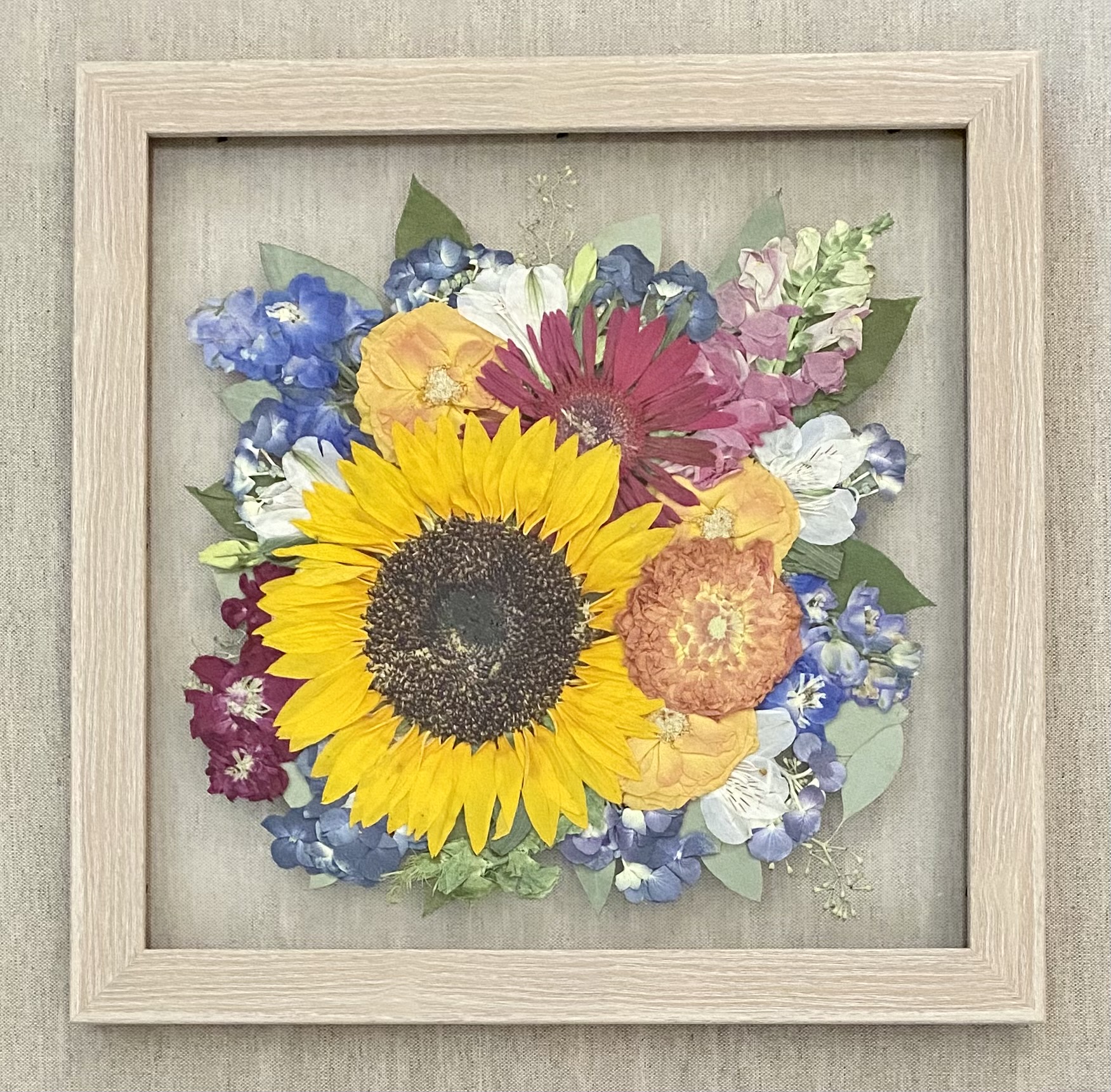 Pressed wedding flowers